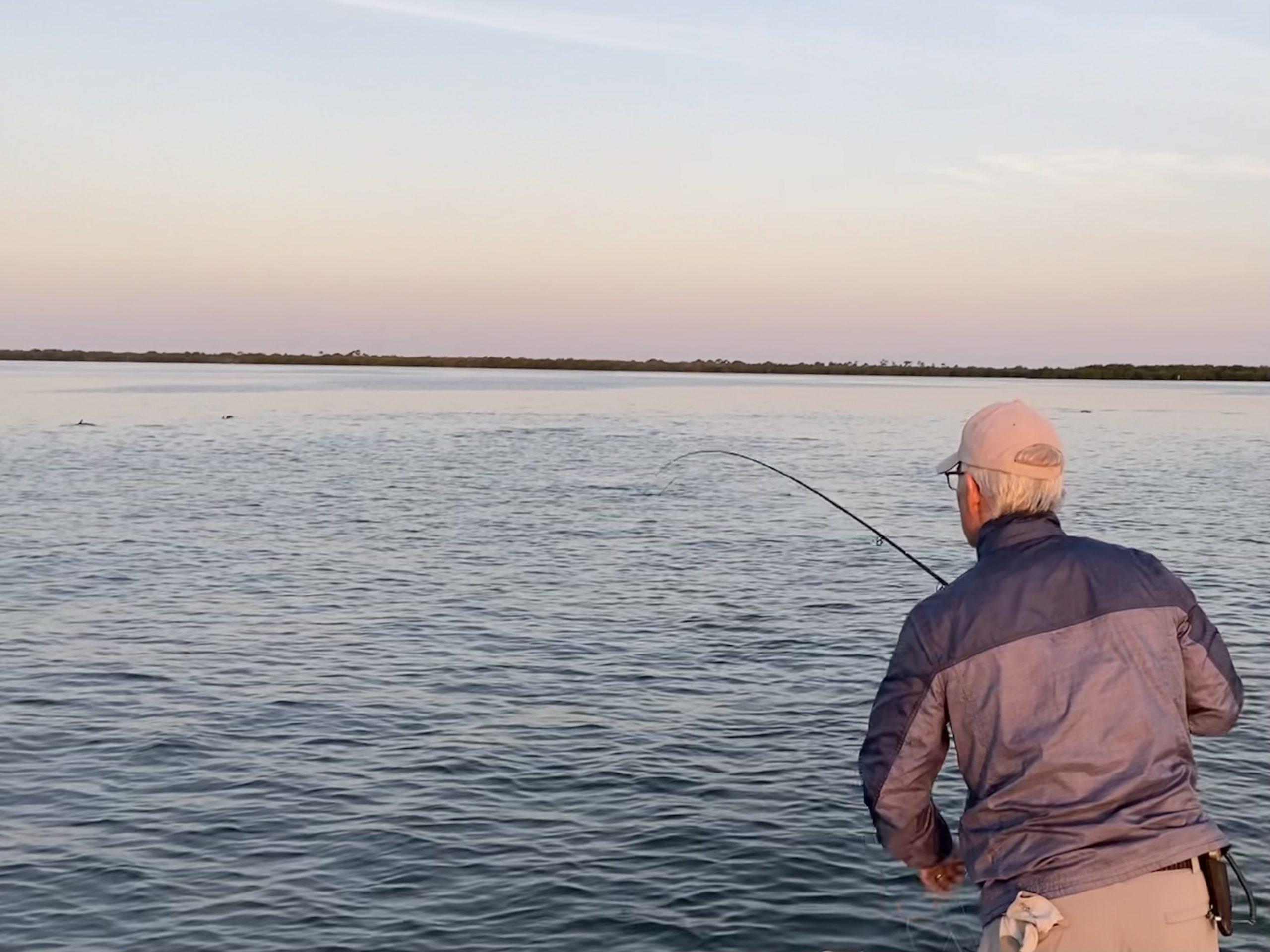 An angler fights a tarpon